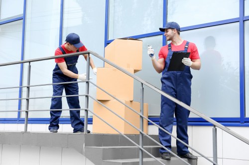 Commercial moving team preparing a business relocation in Catford