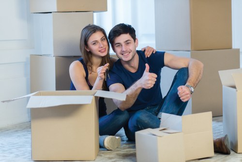 Packed boxes and furniture ready for a Catford home move