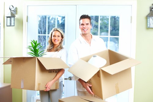 Loading boxes and furniture into a van for a Catford move