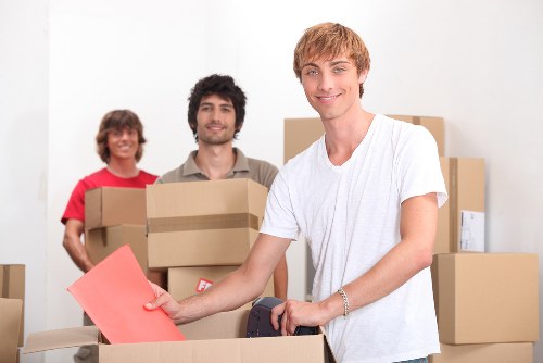 Catford moving van loading boxes and furniture